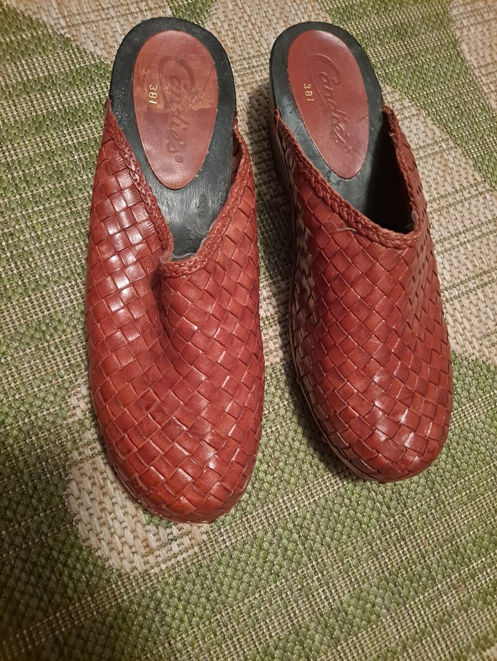 Vintage Y2K Candies Woven Leather Slip-Ons Mules